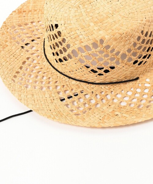 Ray BEAMS（レイビームス）の「Ray BEAMS / 透編み ラフィア ハット（ハット・レディース・ナチュラル/ブラック・ONE SIZE）」の11枚目の写真