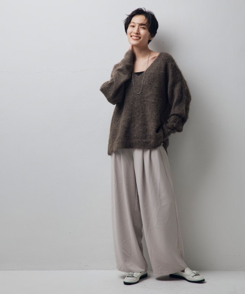 RASW（ラス）の「[RASW]Vネックアルパカシャギーニット（ニット