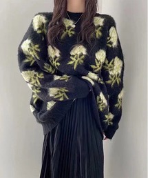 Chick（チック）の「▲フラワーモヘアライクルーズニット（ニット/セーター・メンズ）」