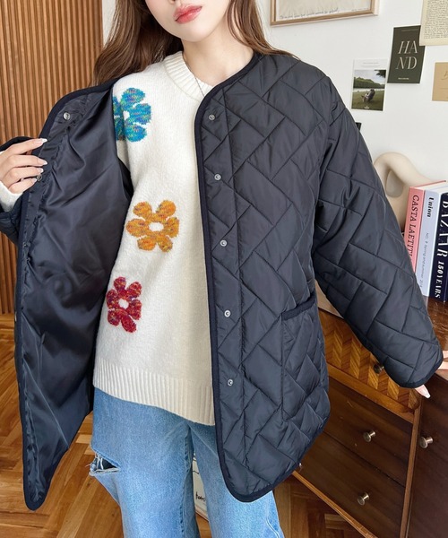 LOULOU select(ルルセレクト)の「【累計販売枚数1万枚突破!】 ミックスカラーフラワージャガードニットプルオーバー(ニット/セーター・レディース・チャコールグレー/グレー/アイボリー/ブラウン/ネイビー・M/L)」の22枚目の写真
