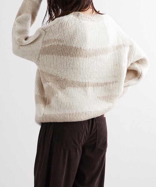 Soiunique（スワユニーク）の「配色ゼブラジャガード風ニットトップス ［Soiunique］（ニット/セーター・レディース・イエロー系/ベージュ系/ブラック系/ブラウン系・M）」の18枚目の写真