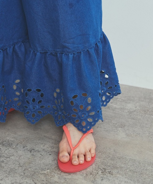 Dot＆Stripes CHILD WOMAN（ドットアンドストライプス　チャイルドウーマン）の「☆4.5ozライトデニム カットワークジャンプスーツ（つなぎ/オールインワン・レディース・ブルー・FREE）」の17枚目の写真