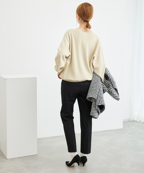 ROPE' PICNIC（ロペピクニック）の「裏起毛スティックパンツ/アンチピリング・シワになりにくい（その他パンツ・レディース・ライトグレー/ブラック・40/36/38）」の3枚目の写真