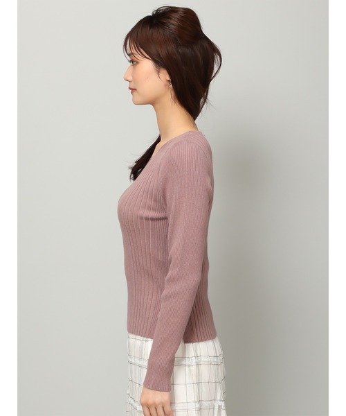 MISCH MASCH（ミッシュマッシュ）の「ベーシックVネックリブニット/MM348317（ニット/セーター・レディース・ホワイト/ブルー/グレー/モカ/ブラック・M/S）」の6枚目の写真