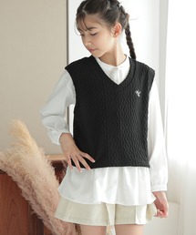 Amourire girl（アムリールガール）の「【セットアイテム】ニットソーベスト＋ジョーゼットフレアブラウス(130cm～160cm)（シャツ/ブラウス・キッズ）」