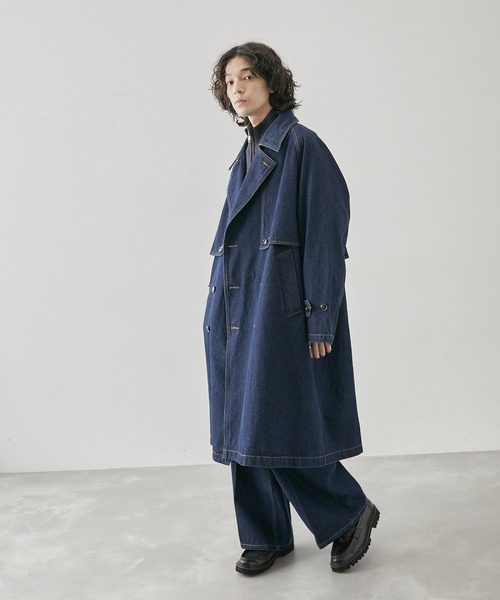 JUN トレンチコート⑤ 黒　ヴィンテージ　 デッドストック　新品未使用品 JUNRED（ジュンレッド）の「ヴィンテージデニムトレンチコート