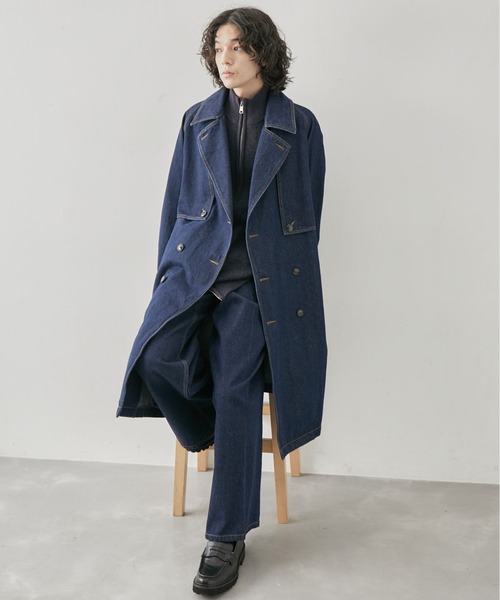 random identities トレンチコート M ネイビー JUNRED（ジュンレッド）の「ヴィンテージデニムトレンチコート