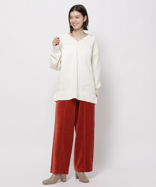 niko and...（ニコアンド）の「スリットVネックニット（ニット/セーター・レディース・グレー/ブルー/アイボリー/ピンク・FREE）」の10枚目の写真