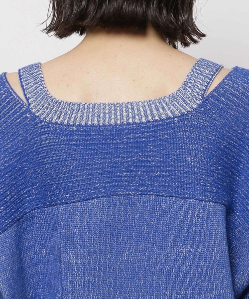 niko and...（ニコアンド）の「スリットVネックニット（ニット/セーター・レディース・グレー/ブルー/アイボリー/ピンク・FREE）」の16枚目の写真