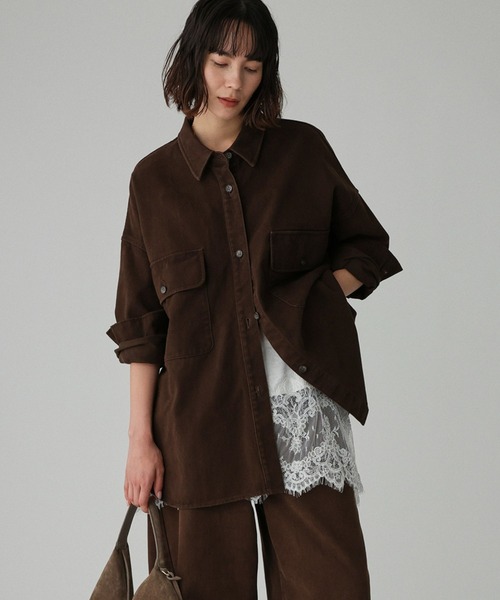 BABYLONE デニムビッグシャツ　ブラック BABYLONE｜デニムビッグシャツ | Rakuten Fashion(楽天