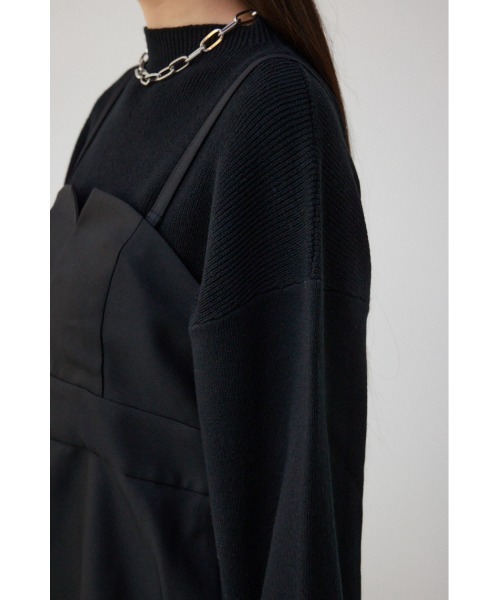 AZUL by moussy（アズールバイマウジー）の「ビスチェセットニットワンピース（ワンピース・レディース・ブラック/ブルー/グレー・SMALL/MEDIUM）」の14枚目の写真