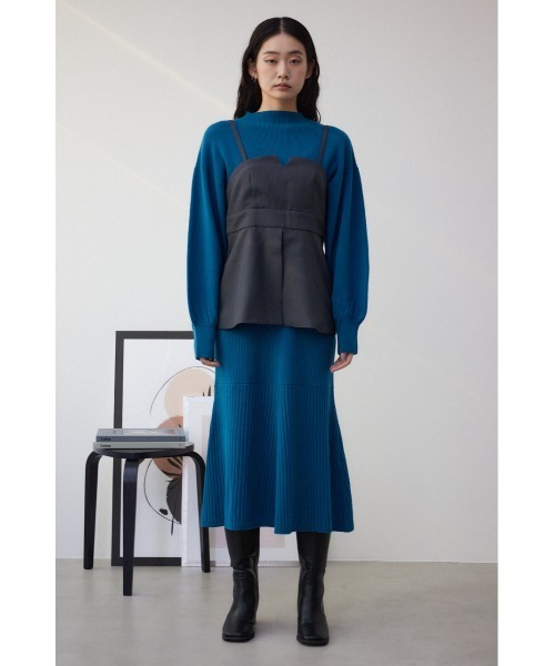 OZZON ビスチェワンピース（青✕茶） OZZON JAPAN / ワンピース・チュニック