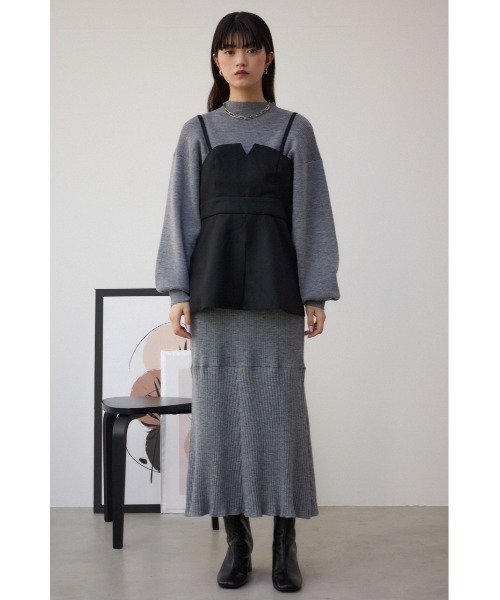 AZUL by moussy（アズールバイマウジー）の「ビスチェセットニットワンピース（ワンピース・レディース・ブラック/ブルー/グレー・SMALL/MEDIUM）」の21枚目の写真