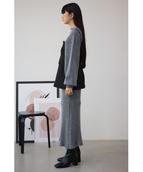 AZUL by moussy（アズールバイマウジー）の「ビスチェセットニットワンピース（ワンピース・レディース・ブラック/ブルー/グレー・SMALL/MEDIUM）」の22枚目の写真