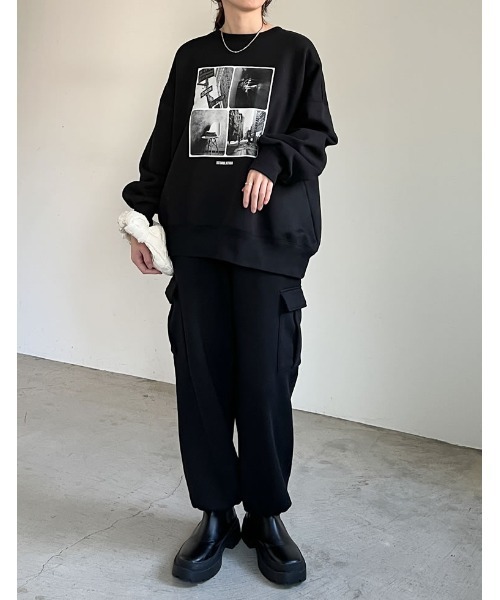 Re:EDIT（リエディ）の「[低身長サイズ有]裏起毛カーゴパンツ（カーゴパンツ・レディース・ホワイト/オートミール/チャコールグレー/ブラック/アイボリー系・MEDIUM/LARGE/SHORT）」の11枚目の写真