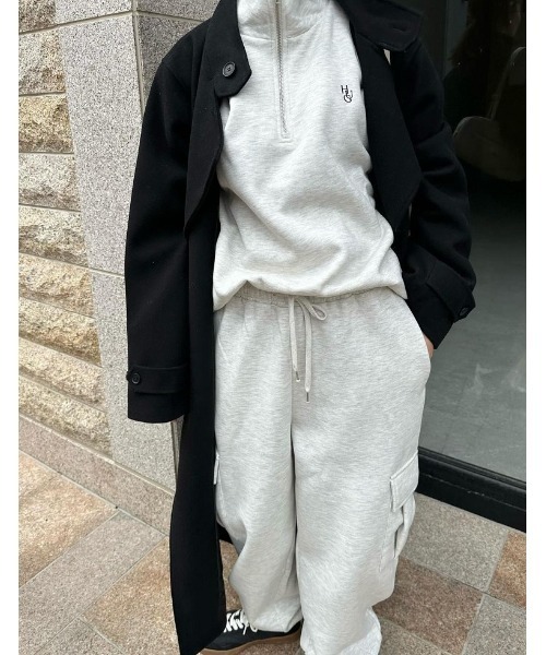 Re:EDIT（リエディ）の「[低身長サイズ有]裏起毛カーゴパンツ（カーゴパンツ・レディース・ホワイト/オートミール/チャコールグレー/ブラック/アイボリー系・MEDIUM/LARGE/SHORT）」の8枚目の写真