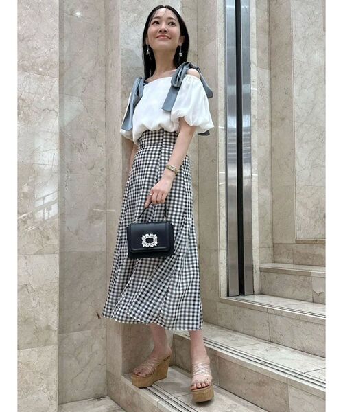 MERCURYDUO（マーキュリーデュオ）の「【セットアップ着用可】バックレースアップマーメイドスカート（スカート・レディース・その他1/オフホワイト/ブラック・SMALL/MEDIUM）」の13枚目の写真