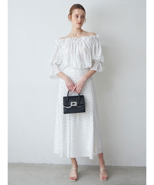 MERCURYDUO（マーキュリーデュオ）の「【セットアップ着用可】バックレースアップマーメイドスカート（スカート・レディース・その他1/オフホワイト/ブラック・SMALL/MEDIUM）」の5枚目の写真