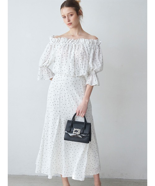 MERCURYDUO（マーキュリーデュオ）の「【セットアップ着用可】バックレースアップマーメイドスカート（スカート・レディース・その他1/オフホワイト/ブラック・SMALL/MEDIUM）」の6枚目の写真