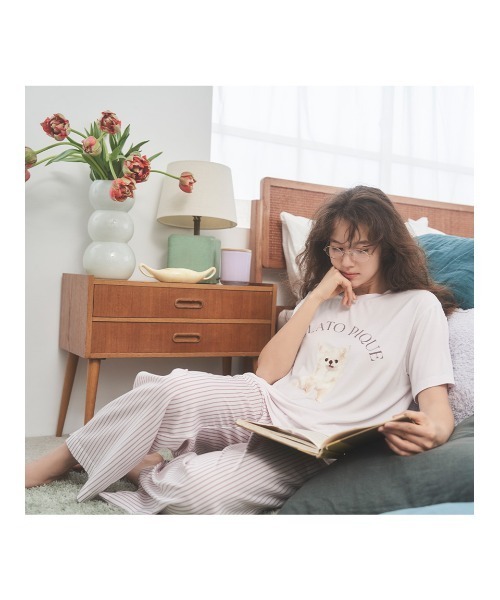 新品タグ付き　ジェラートピケ　いちごワンポイントTシャツ&ショートパンツ いちごワンポイントTシャツ(カットソー・Tシャツ)｜ルームウェア