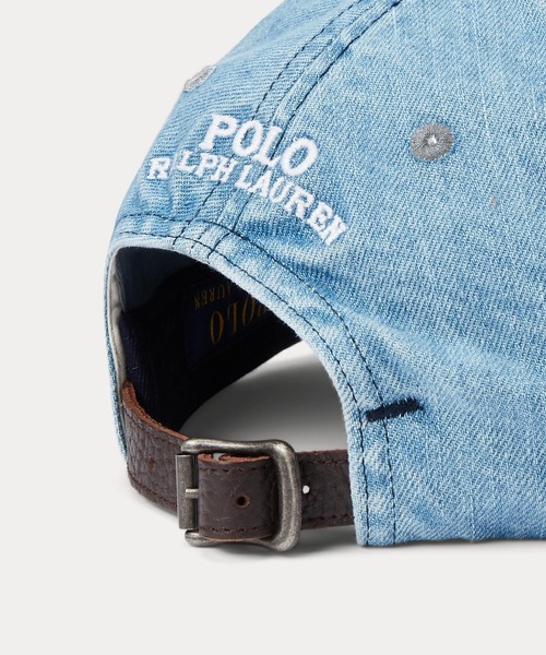 Polo Ralph Lauren デニムキャップ テディベア刺繍 POLO RALPH LAUREN デニム キャップ ベア 刺繍 牛革 - メルカリ