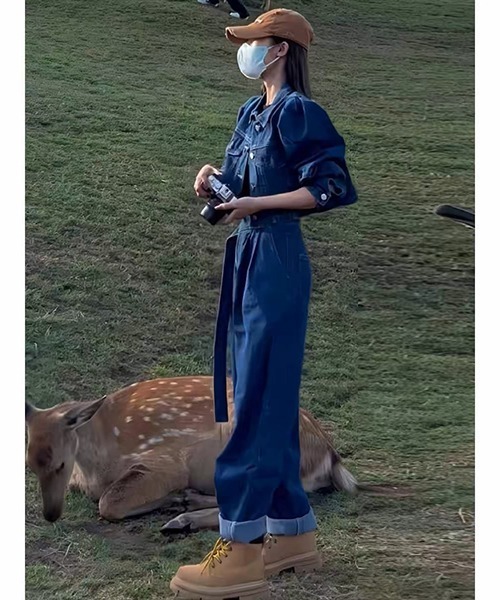 gossip!ロサンゼルス(ゴシップロサンゼルス)の「テーラージャケット×パンツ デニムセットアップ(スカジャン・レディース・ネイビー・M/L)」の7枚目の写真