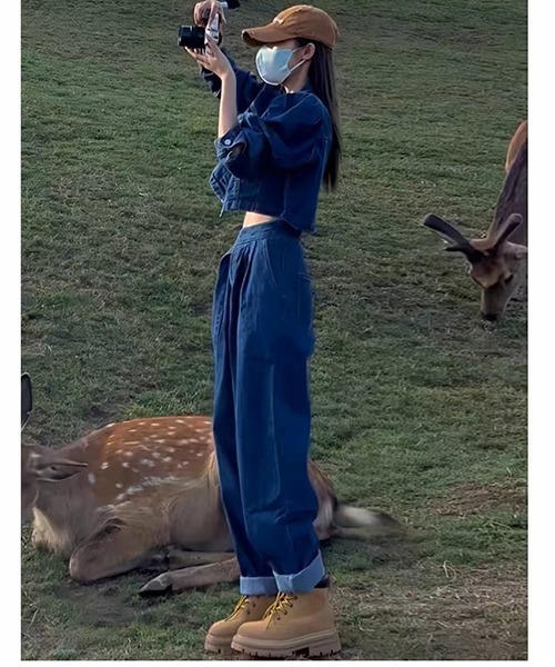 gossip!ロサンゼルス(ゴシップロサンゼルス)の「テーラージャケット×パンツ デニムセットアップ(スカジャン・レディース・ネイビー・M/L)」の8枚目の写真