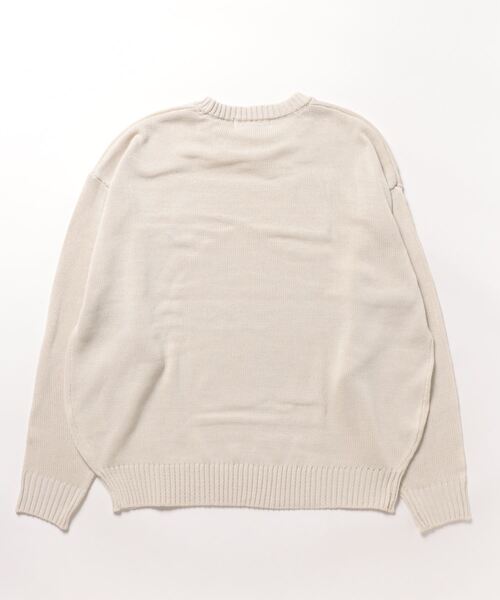 BEVERLY HILLS POLO CLUB（ビバリーヒルズポロクラブ）の「【BEVERLY HILLS POLO CLUB】【別注】ワンポイント刺繍クルーニット（ニット/セーター・レディース・キナリ/ネイビー×ホワイト・L/M）」の3枚目の写真