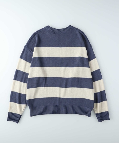 BEVERLY HILLS POLO CLUB（ビバリーヒルズポロクラブ）の「【BEVERLY HILLS POLO CLUB】【別注】ワンポイント刺繍クルーニット（ニット/セーター・レディース・キナリ/ネイビー×ホワイト・L/M）」の18枚目の写真