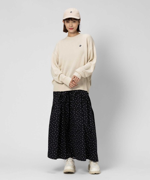 BEVERLY HILLS POLO CLUB（ビバリーヒルズポロクラブ）の「【BEVERLY HILLS POLO CLUB】【別注】ワンポイント刺繍クルーニット（ニット/セーター・レディース・キナリ/ネイビー×ホワイト・L/M）」の4枚目の写真