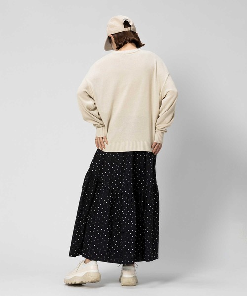 BEVERLY HILLS POLO CLUB（ビバリーヒルズポロクラブ）の「【BEVERLY HILLS POLO CLUB】【別注】ワンポイント刺繍クルーニット（ニット/セーター・レディース・キナリ/ネイビー×ホワイト・L/M）」の6枚目の写真