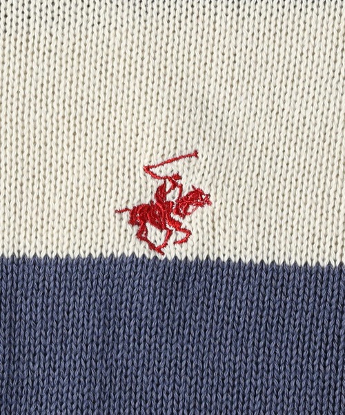 BEVERLY HILLS POLO CLUB（ビバリーヒルズポロクラブ）の「【BEVERLY HILLS POLO CLUB】【別注】ワンポイント刺繍クルーニット（ニット/セーター・レディース・キナリ/ネイビー×ホワイト・L/M）」の20枚目の写真