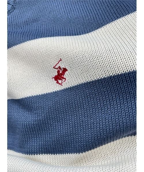 BEVERLY HILLS POLO CLUB（ビバリーヒルズポロクラブ）の「【BEVERLY HILLS POLO CLUB】【別注】ワンポイント刺繍クルーニット（ニット/セーター・レディース・キナリ/ネイビー×ホワイト・L/M）」の14枚目の写真