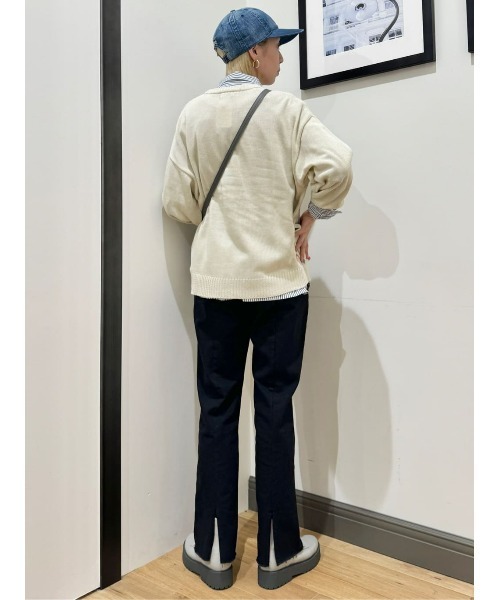 BEVERLY HILLS POLO CLUB（ビバリーヒルズポロクラブ）の「【BEVERLY HILLS POLO CLUB】【別注】ワンポイント刺繍クルーニット（ニット/セーター・レディース・キナリ/ネイビー×ホワイト・L/M）」の22枚目の写真