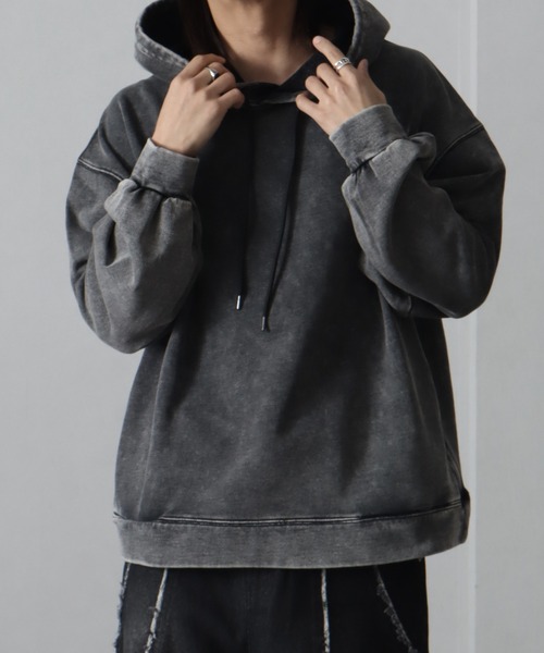 welise（ウェライズ）の「【welise/ウェライズ】ケミカルオーバーダイ スウェット 無地/ヴィンテージフラワープリントプルオーバーパーカー（スウェット・メンズ・グレー系その他/ブラック系その他/グレー/ブラック・L/M/S）」の21枚目の写真