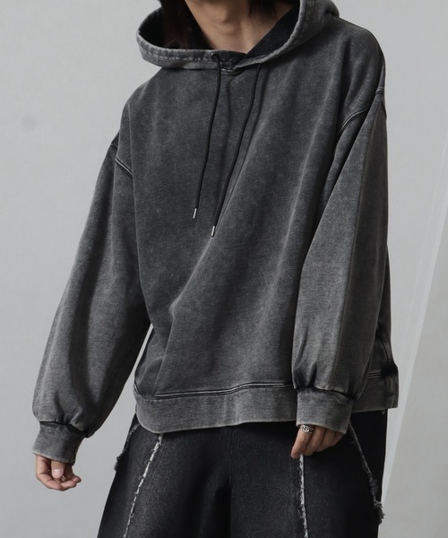 welise（ウェライズ）の「【welise/ウェライズ】ケミカルオーバーダイ スウェット 無地/ヴィンテージフラワープリントプルオーバーパーカー（スウェット・メンズ・グレー系その他/ブラック系その他/グレー/ブラック・L/M/S）」の22枚目の写真