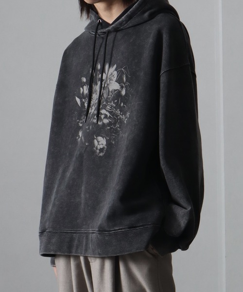 welise（ウェライズ）の「【welise/ウェライズ】ケミカルオーバーダイ スウェット 無地/ヴィンテージフラワープリントプルオーバーパーカー（スウェット・メンズ・グレー系その他/ブラック系その他/グレー/ブラック・L/M/S）」の7枚目の写真