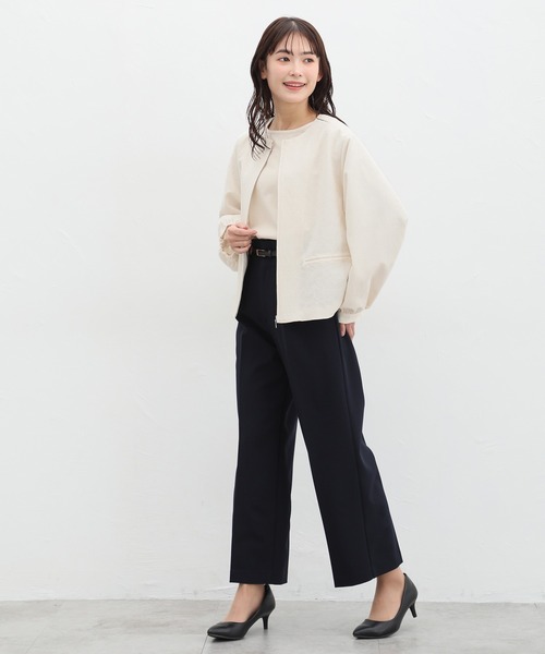 Honeys(ハニーズ)の「ドロスト使いブルゾン(ブルゾン・レディース・ネイビー/ベージュ/アイボリー/サックスブルー/グレイッシュベージュ・S/M/L/LL)」の6枚目の写真