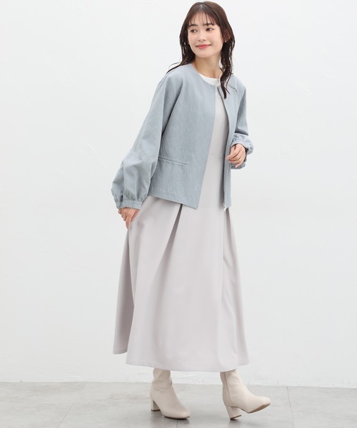 Honeys(ハニーズ)の「ドロスト使いブルゾン(ブルゾン・レディース・ネイビー/ベージュ/アイボリー/サックスブルー/グレイッシュベージュ・S/M/L/LL)」の13枚目の写真