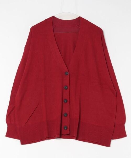 zootie（ズーティー）の「【人気の綿ニットに新アイテム登場！】 オーディナリー コットンニット カーディガン［ワイド］（カーディガン/ボレロ・レディース・ブラック/イエロー系その他/ライトピンク/オフホワイト/杢グレー/チェリーピンク/ブルー系その他/チャコール/ネイビー/サンドベージュ/ライム/ライトグリーン/ベージュ系その他/シアン/ライトブラウン/グリーン系その他/レッド系/アッシュブラウン・フリー）」の22枚目の写真