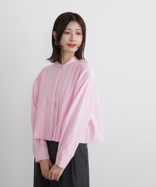 N.（N. Natural Beauty Basic）（エヌエヌナチュラルビューティーベーシック）の「◆ドライポプリンタックショートシャツ（シャツ/ブラウス・レディース・ピンク/ブルー/グレイッシュベージュ・MEDIUM）」の20枚目の写真