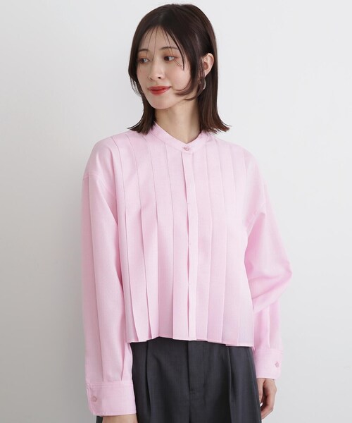 N.（N. Natural Beauty Basic）（エヌエヌナチュラルビューティーベーシック）の「◆ドライポプリンタックショートシャツ（シャツ/ブラウス・レディース・ピンク/ブルー/グレイッシュベージュ・MEDIUM）」の19枚目の写真