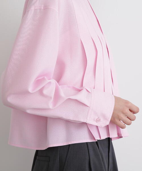 N.（N. Natural Beauty Basic）（エヌエヌナチュラルビューティーベーシック）の「◆ドライポプリンタックショートシャツ（シャツ/ブラウス・レディース・ピンク/ブルー/グレイッシュベージュ・MEDIUM）」の14枚目の写真