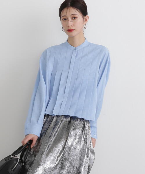 N.（N. Natural Beauty Basic）（エヌエヌナチュラルビューティーベーシック）の「◆ドライポプリンタックショートシャツ（シャツ/ブラウス・レディース・ピンク/ブルー/グレイッシュベージュ・MEDIUM）」の12枚目の写真