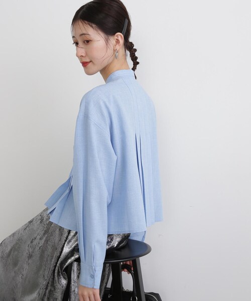 N.（N. Natural Beauty Basic）（エヌエヌナチュラルビューティーベーシック）の「◆ドライポプリンタックショートシャツ（シャツ/ブラウス・レディース・ピンク/ブルー/グレイッシュベージュ・MEDIUM）」の10枚目の写真