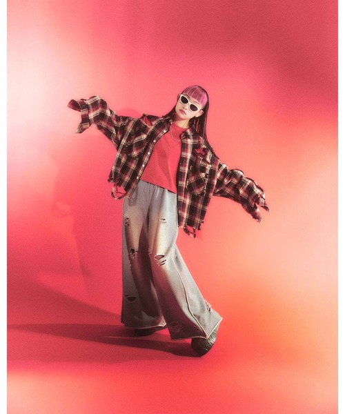 DANKE SCHON（ダンケシェーン）の「DankeSchon/ダンケシェーン/CottonViyella Damege Shirts/ダメージチェックシャツ（シャツ/ブラウス・メンズ・ブラック/グレー/レッド/モスグリーン・1/2）」の12枚目の写真