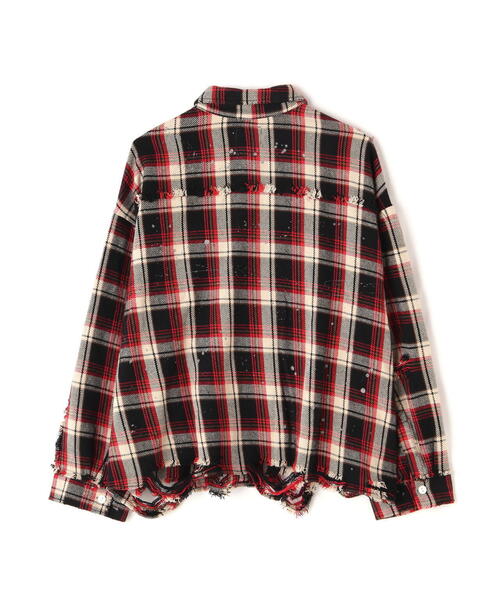 DANKE SCHON（ダンケシェーン）の「DankeSchon/ダンケシェーン/CottonViyella Damege Shirts/ダメージチェックシャツ（シャツ/ブラウス・メンズ・ブラック/グレー/レッド/モスグリーン・1/2）」の17枚目の写真