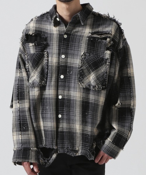 ダンケシェーン ダメージチェックシャツ セール】DankeSchon/ダンケシェーン/DAMAGE FLANNEL CHECK