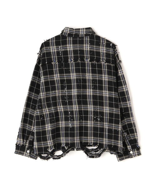 DANKE SCHON（ダンケシェーン）の「DankeSchon/ダンケシェーン/CottonViyella Damege Shirts/ダメージチェックシャツ（シャツ/ブラウス・メンズ・ブラック/グレー/レッド/モスグリーン・1/2）」の8枚目の写真