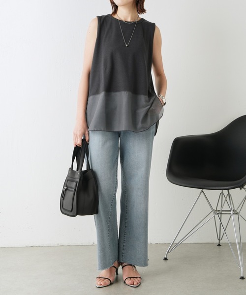 COLLAGE GALLARDAGALANTE（コラージュガリャルダガランテ）の「C'NOTE/裾シアータンク（タンクトップ・レディース・ホワイト/チャコールグレー/ブラック・FREE）」の12枚目の写真